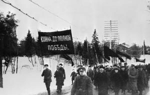 Demonstrators in the street of Petrograd demand 'absolute war'. Sputnik